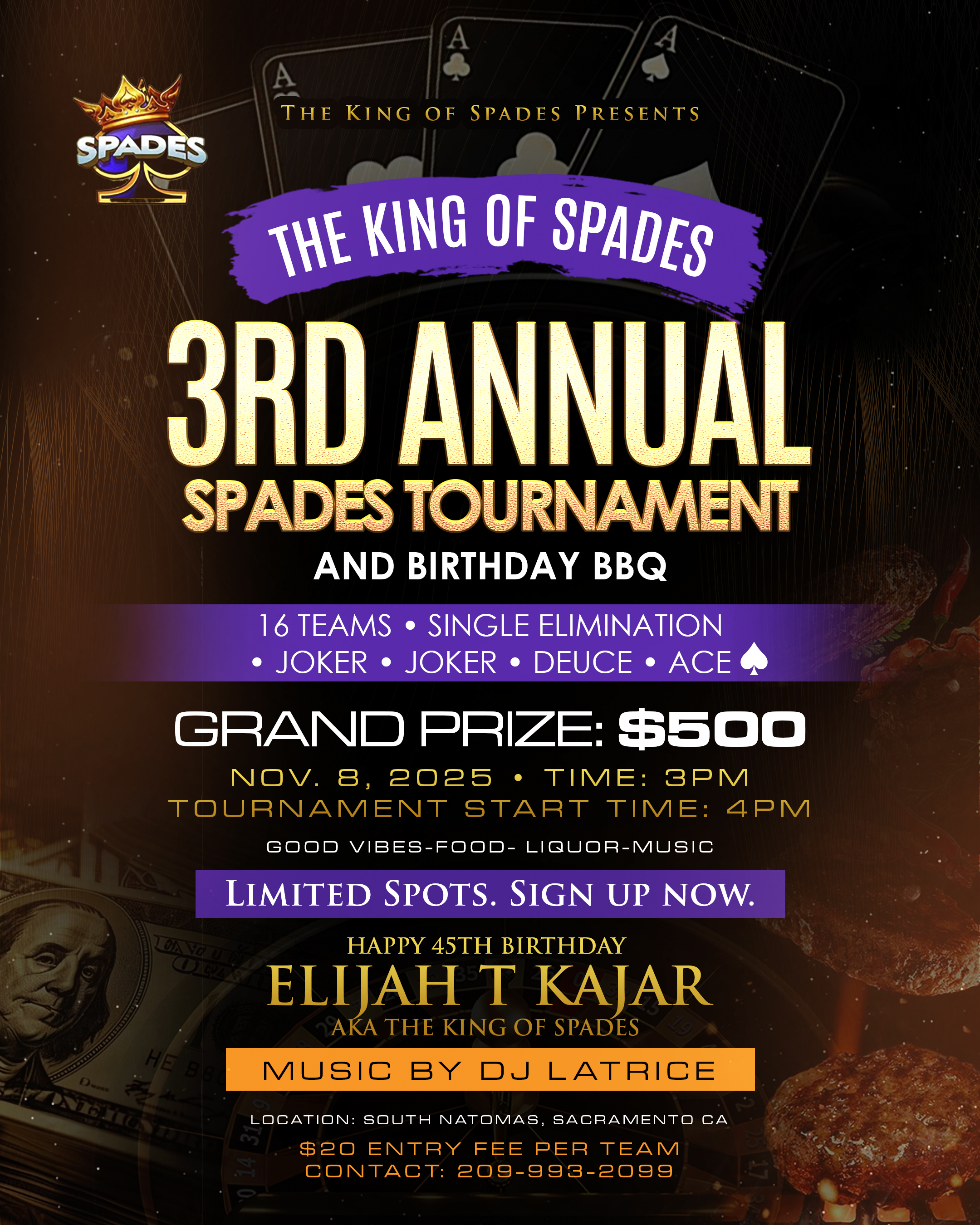THE KING OF SPADES Tournament Flyer